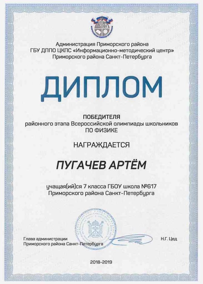 2018-2019 Пугачев Артем 7л (РО-физика)